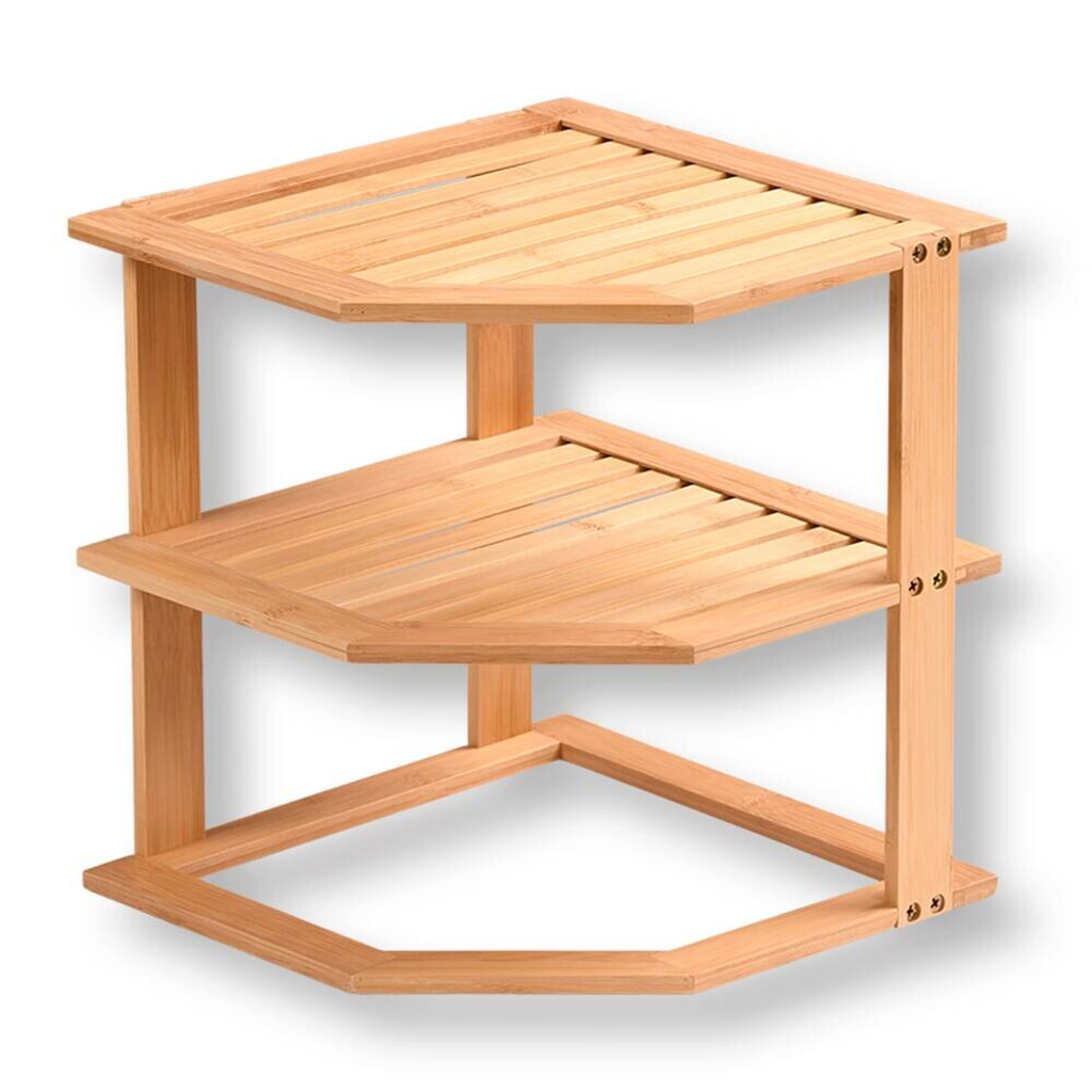 Kesper Kücheneckregal braun Bambus B/H/L: ca. 25x25x28 cm