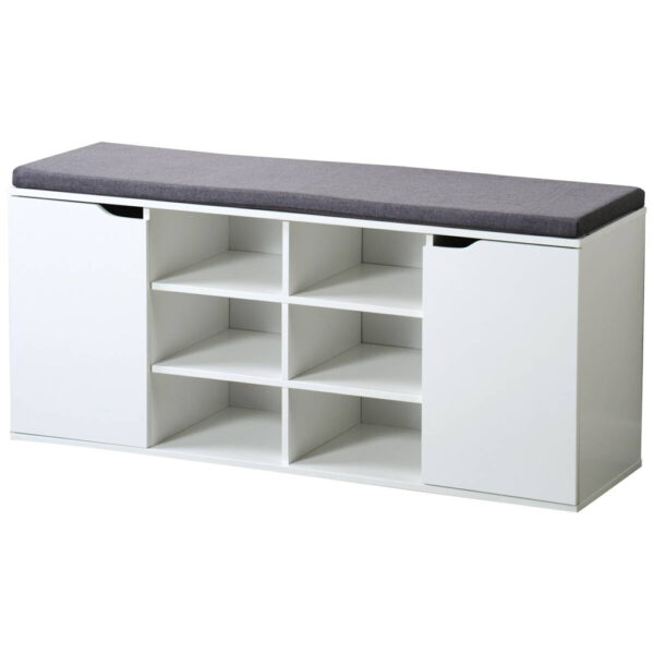 Kesper Schuhschrank mit Sitzkissen
weiß Spanplatte B/H/T: ca. 103x48x30,5 cm