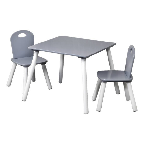 Kesper Kindertisch mit 2 Stühlen grau Spanplatte B/H/L: ca. 55x45x55 cm