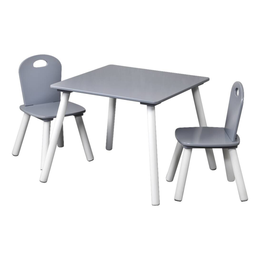Kesper Kindertisch mit 2 Stühlen grau Spanplatte B/H/L: ca. 55x45x55 cm