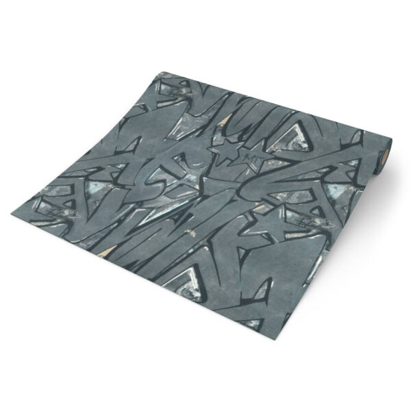 POCO Papiertapete Graffiti blau grau B/L: ca. 53x1005 cm