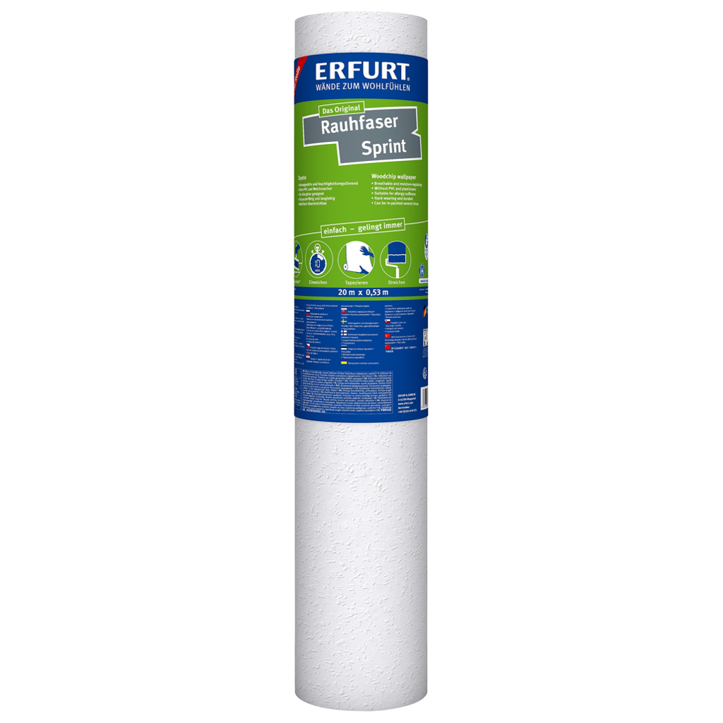 Erfurt Rauhfaser Sprint
weiß B/L: ca. 53×2000 cm strukturiert
