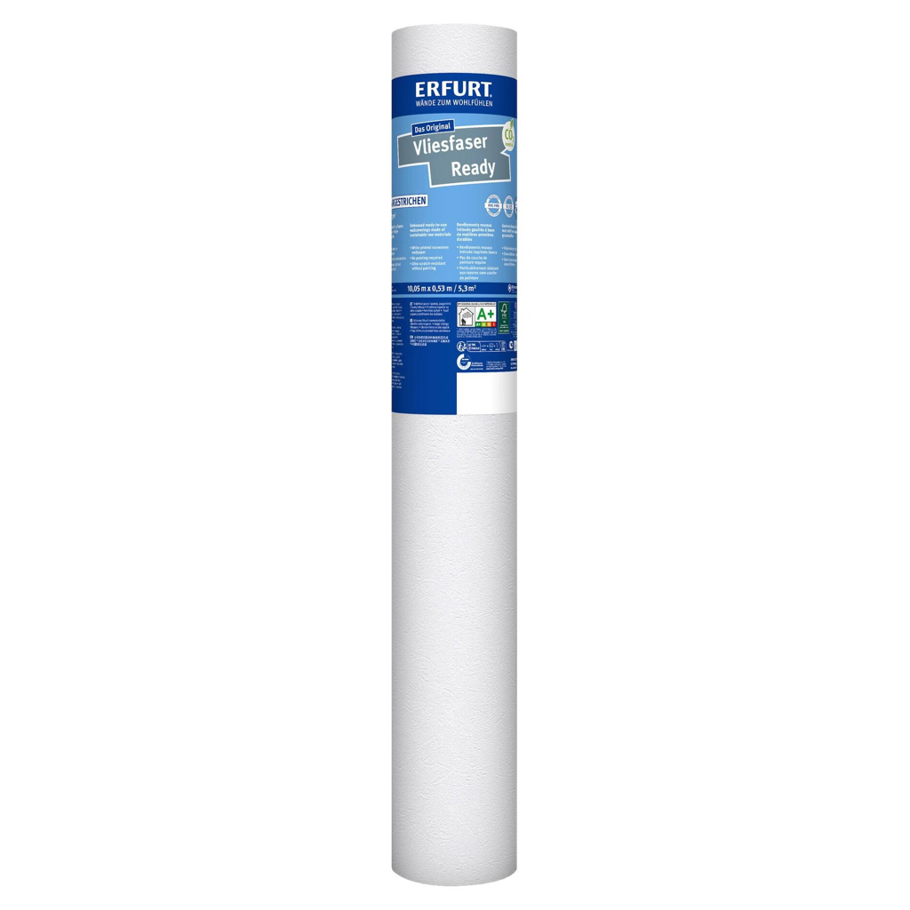 Erfurt Vliestapete Ready 303
weiß B/L: ca. 53×1005 cm