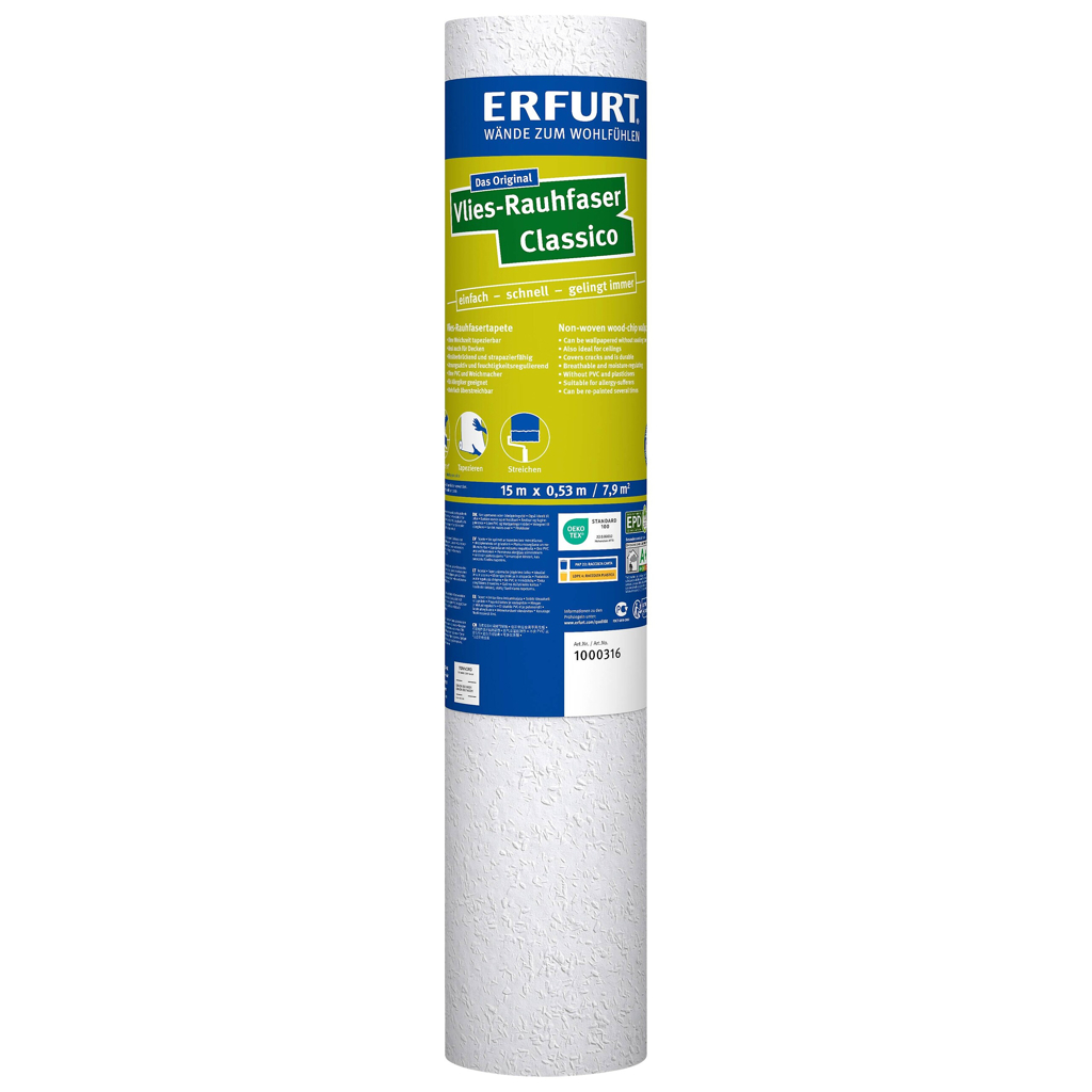 Erfurt Rauhfaser Classico
B/L: ca. 53×1500 cm strukturiert