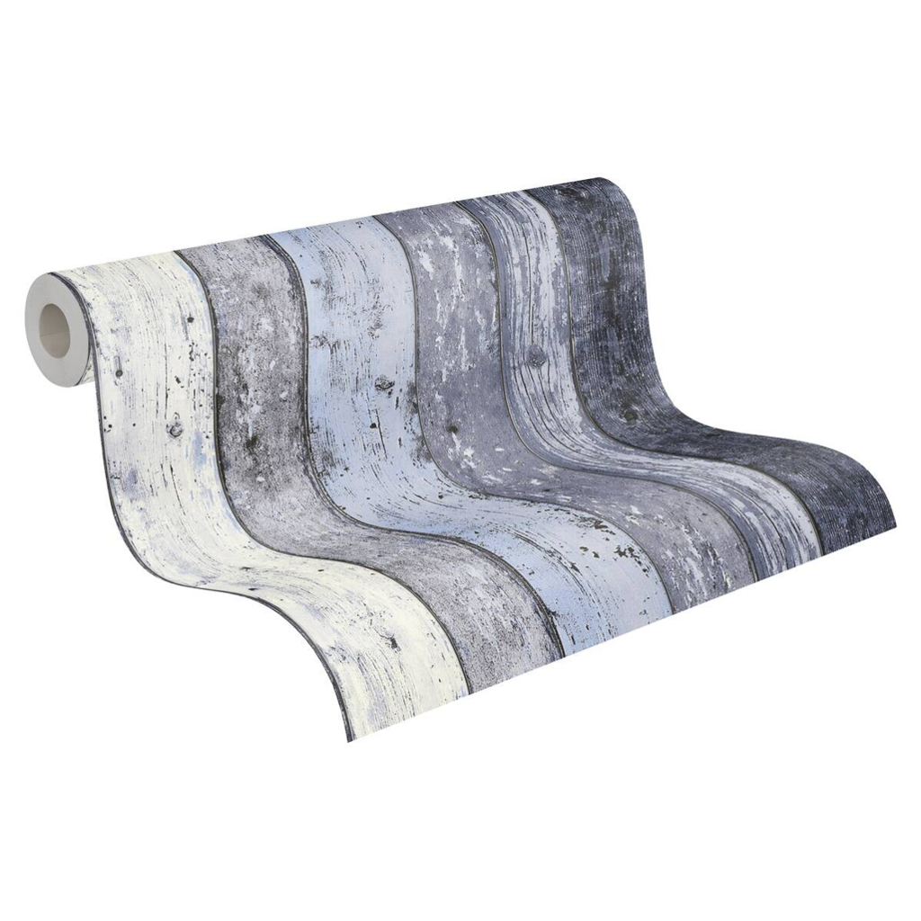 A.S.Creation Vliestapete Best of Woodn Stone 2nd Edition Holzoptik blau B/L: ca. 53x1005 cm