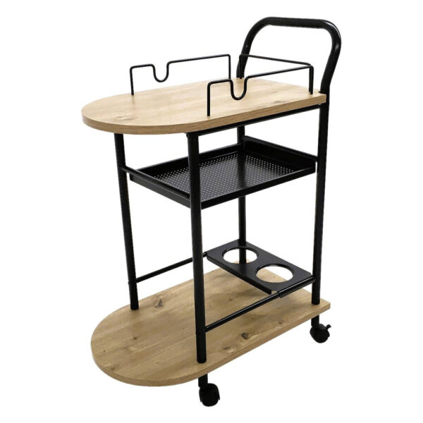 POCO Küchenwagen buche Nachbildung schwarz B/H/T: ca. 65x83x35 cm