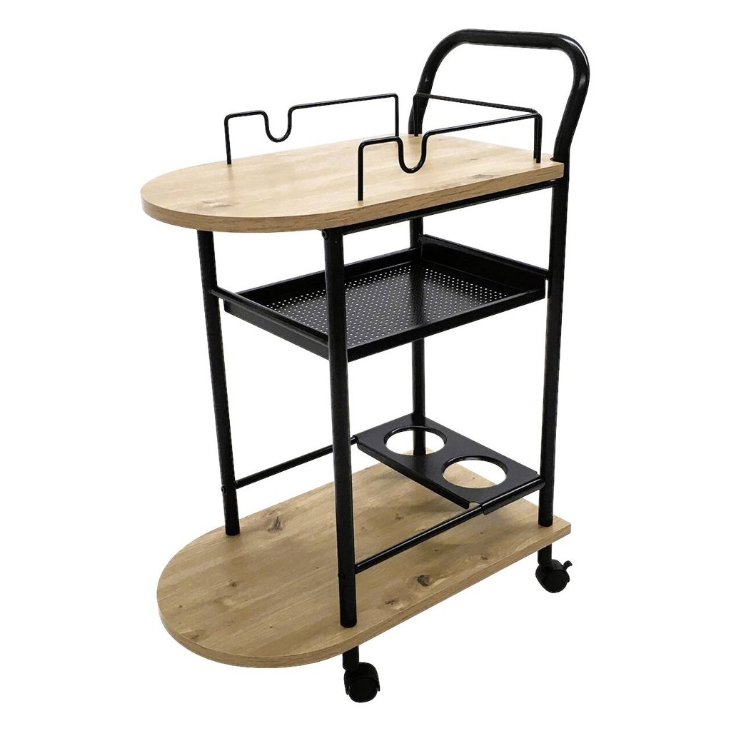 POCO Küchenwagen buche Nachbildung schwarz B/H/T: ca. 65x83x35 cm