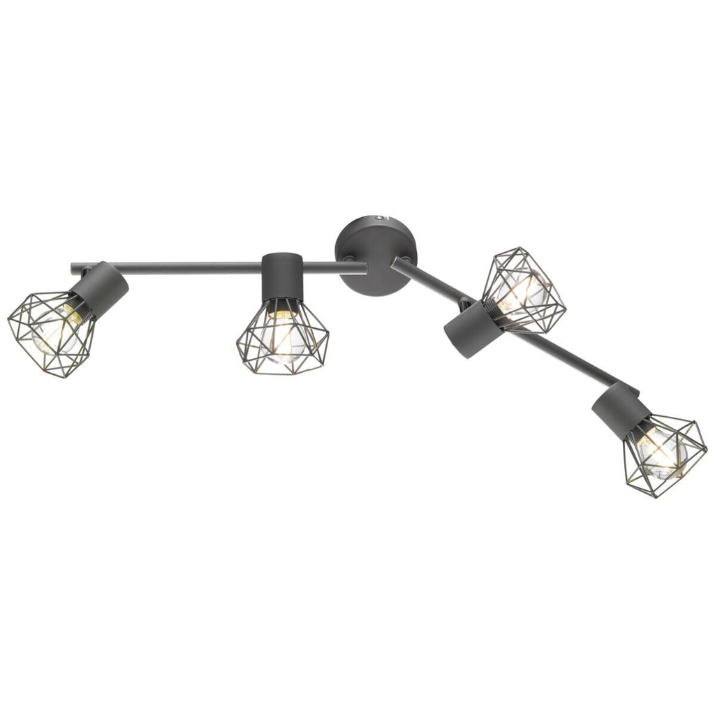 Fischer & Honsel Spot 22266 grau Chrom Metall B/H/T: ca. 60x18x8 cm E14 4 Brennstellen