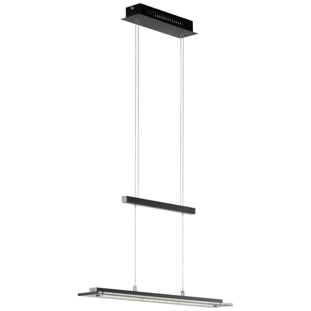 Fischer & Honsel LED-Pendelleuchte 60442
Rauch Chrom schwarz Glas Metall B/H/T: ca. 88x150x9 cm 1 Brennstellen