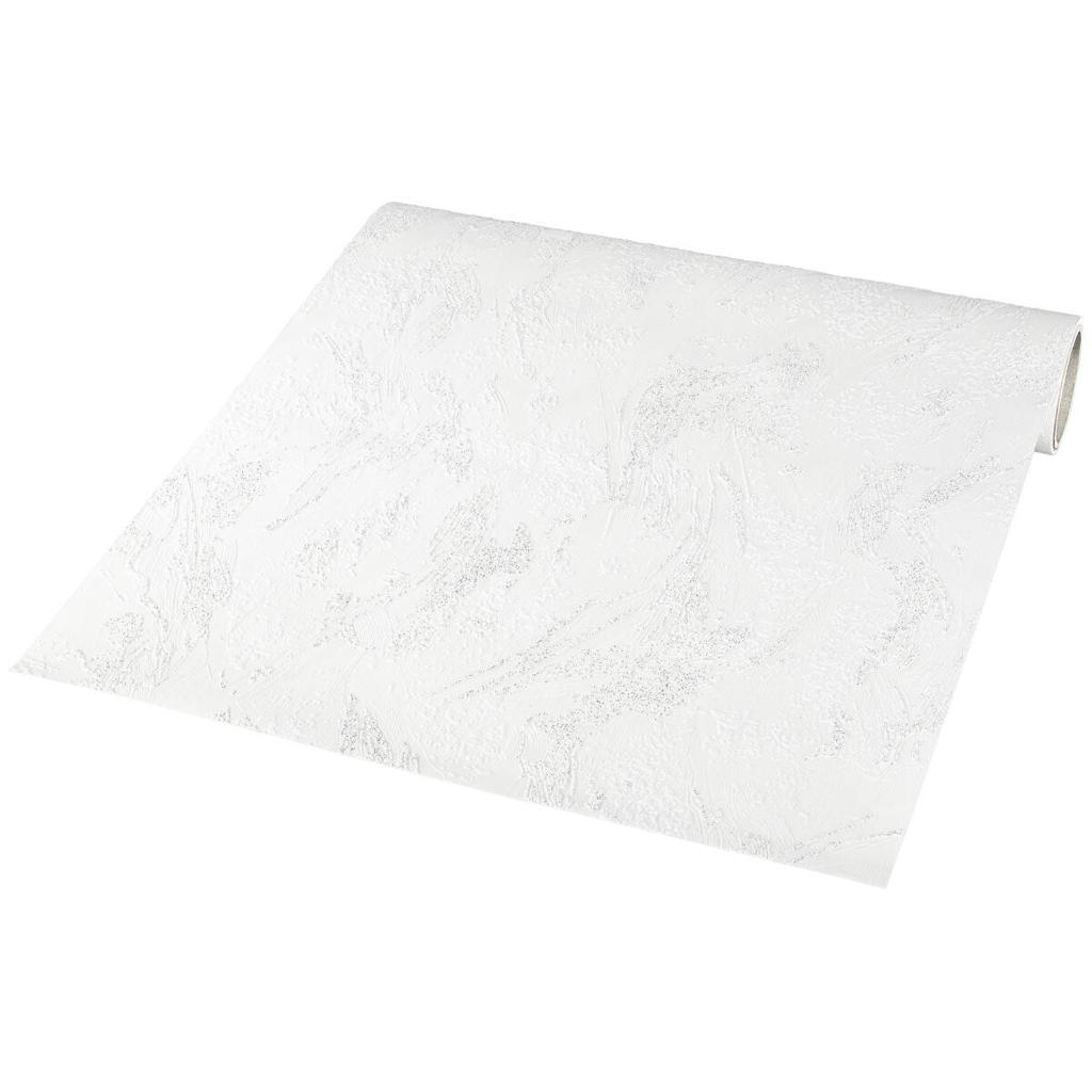 POCO Vliestapete Glitzeroptik weiß B/L: ca. 53x1005 cm