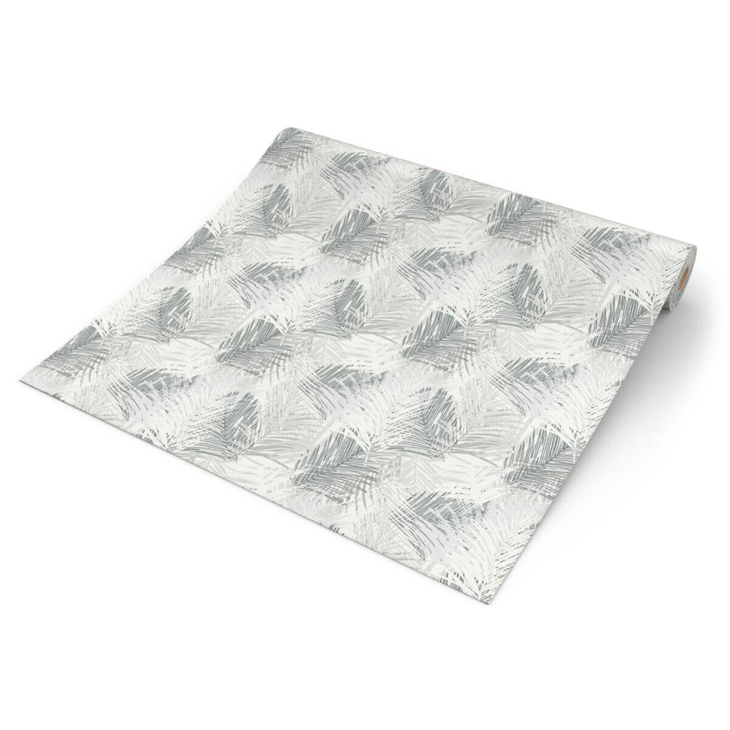 Erismann Vliestapete Palmenblätter weiß grau B/L: ca. 53x1005 cm