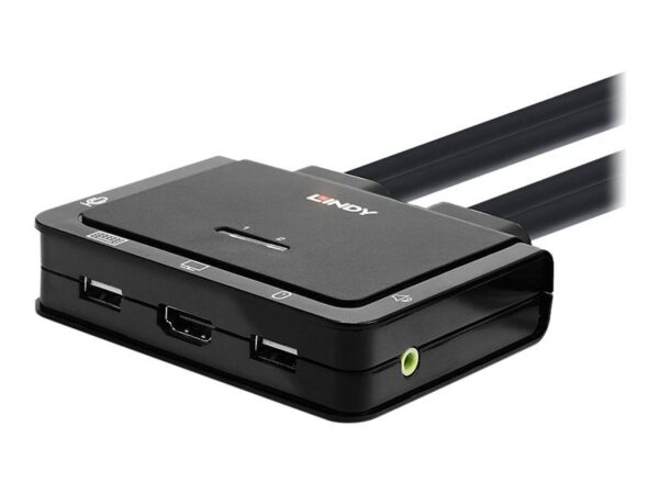 4002888423458-1 Lindy 2 Port HDMI 2.0, USB 2.0 & Audio Cable KVM Switch
