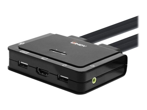 4002888423472-1 Lindy 2 Port HDMI 18G, USB Type C, USB 2.0 & Audio Cable KVM Switch