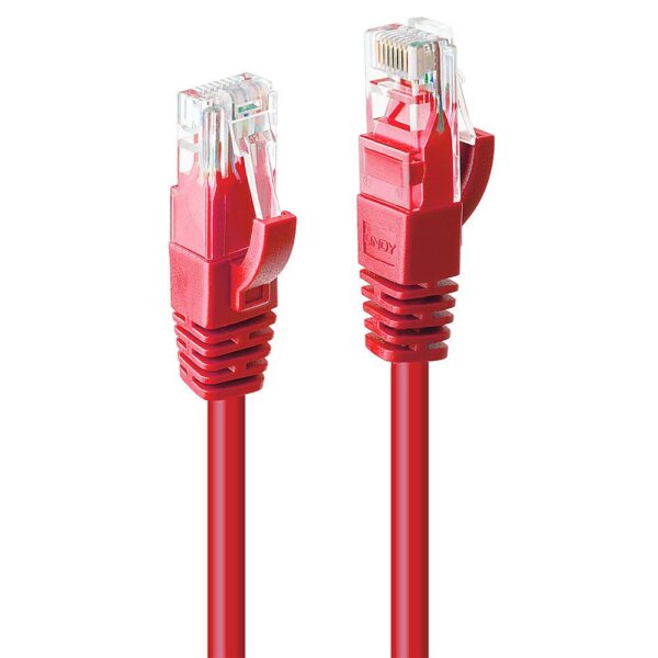 4002888480307-1 Lindy Patch – Kabel – RJ – 45 (M) bis RJ – 45 (M) CAT6 30 cm rot