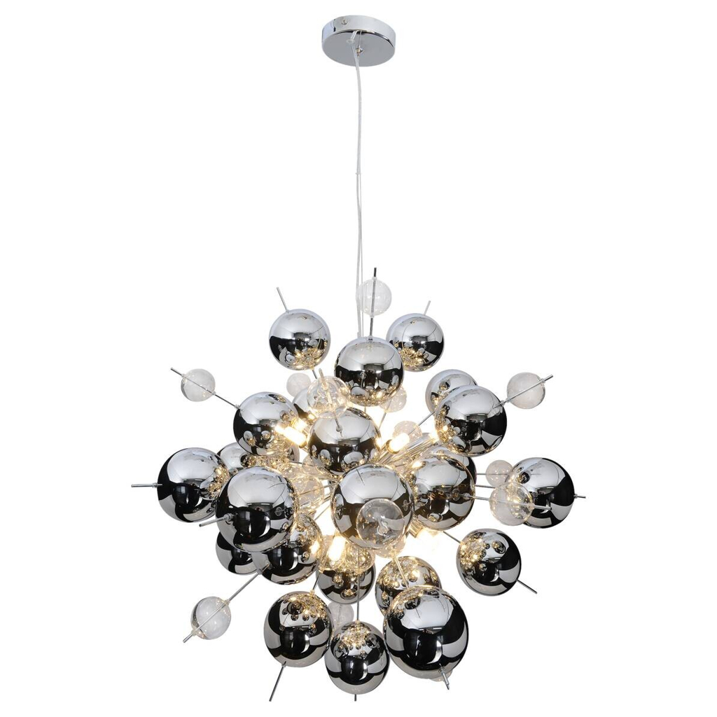 Näve Leuchten Pendelleuchte
Chrom Glas Metall B/H/T/D: ca. 65x193x65x65 cm G9 10 Brennstellen