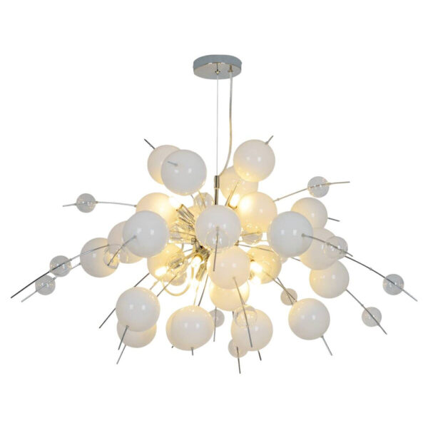 Näve Leuchten Pendelleuchte
weiß Glas Metall B/H/T/D: ca. 98x187x98x98 cm G9 10 Brennstellen