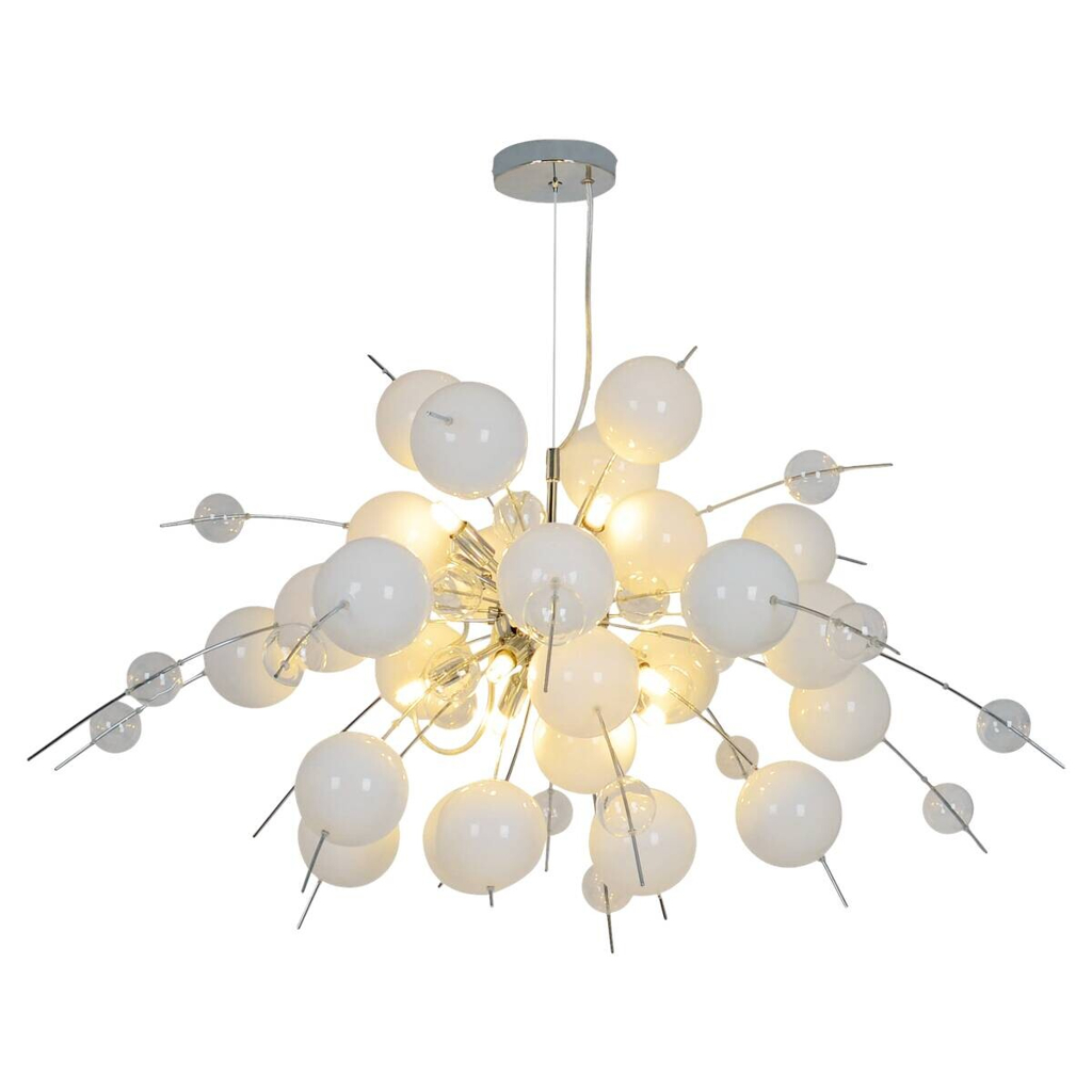 Näve Leuchten Pendelleuchte
weiß Glas Metall B/H/T/D: ca. 98x187x98x98 cm G9 10 Brennstellen