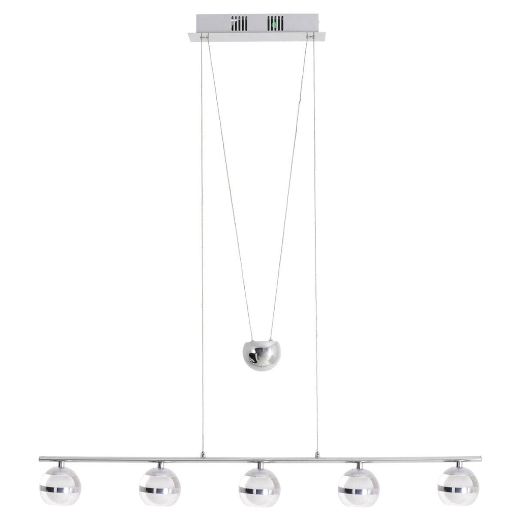 Näve Leuchten Pendelleuchte NV7052342
Chrom Metall Glas B/H/T: ca. 7x150x90 cm 5 Brennstellen