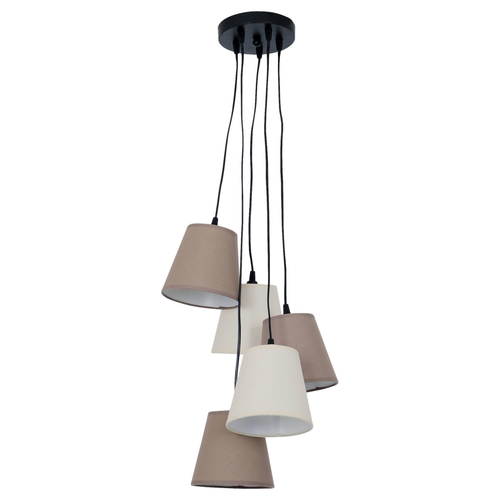 Näve Leuchten Pendelleuchte 7062511
beige Textil Metall B/H/T: ca. 16x14x16 cm E14 5 Brennstellen