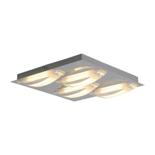 Näve Leuchten LED Deckenleuchte NV1236842 Chrom Metall Kunststoff B/H/T: ca. 30x3x30 cm null 4 Brennstellen Näve Leuchten LED Deckenleuchte NV1236842 Chrom Metall Kunststoff B/H/T: ca. 30x3x30 cm null 4 Brennstellen