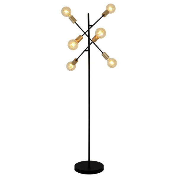 4003222877524 Näve Leuchten Stehlampe
schwarz Metall B/H/T/D: ca. 49x150x49x49 cm E27 6 Brennstellen