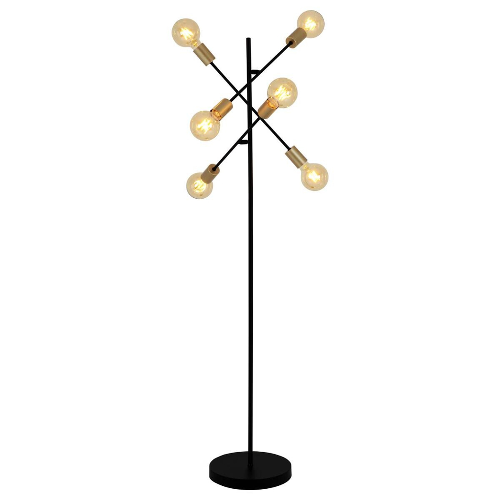 Näve Leuchten Stehlampe
schwarz Metall B/H/T/D: ca. 49x150x49x49 cm E27 6 Brennstellen