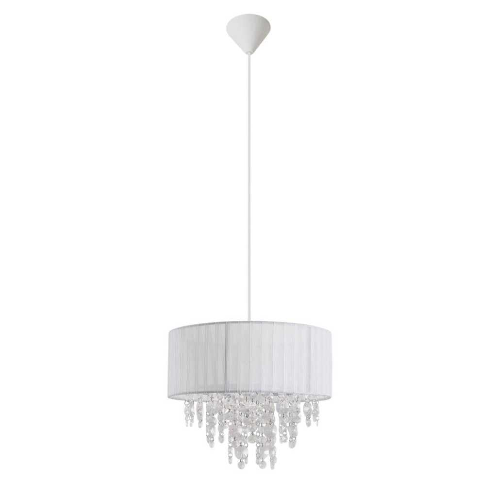 Näve Leuchten Pendelleuchte 6114923
weiß Textil Kunststoff Metall B/H/T: ca. 30x24x30 cm E27 1 Brennstellen