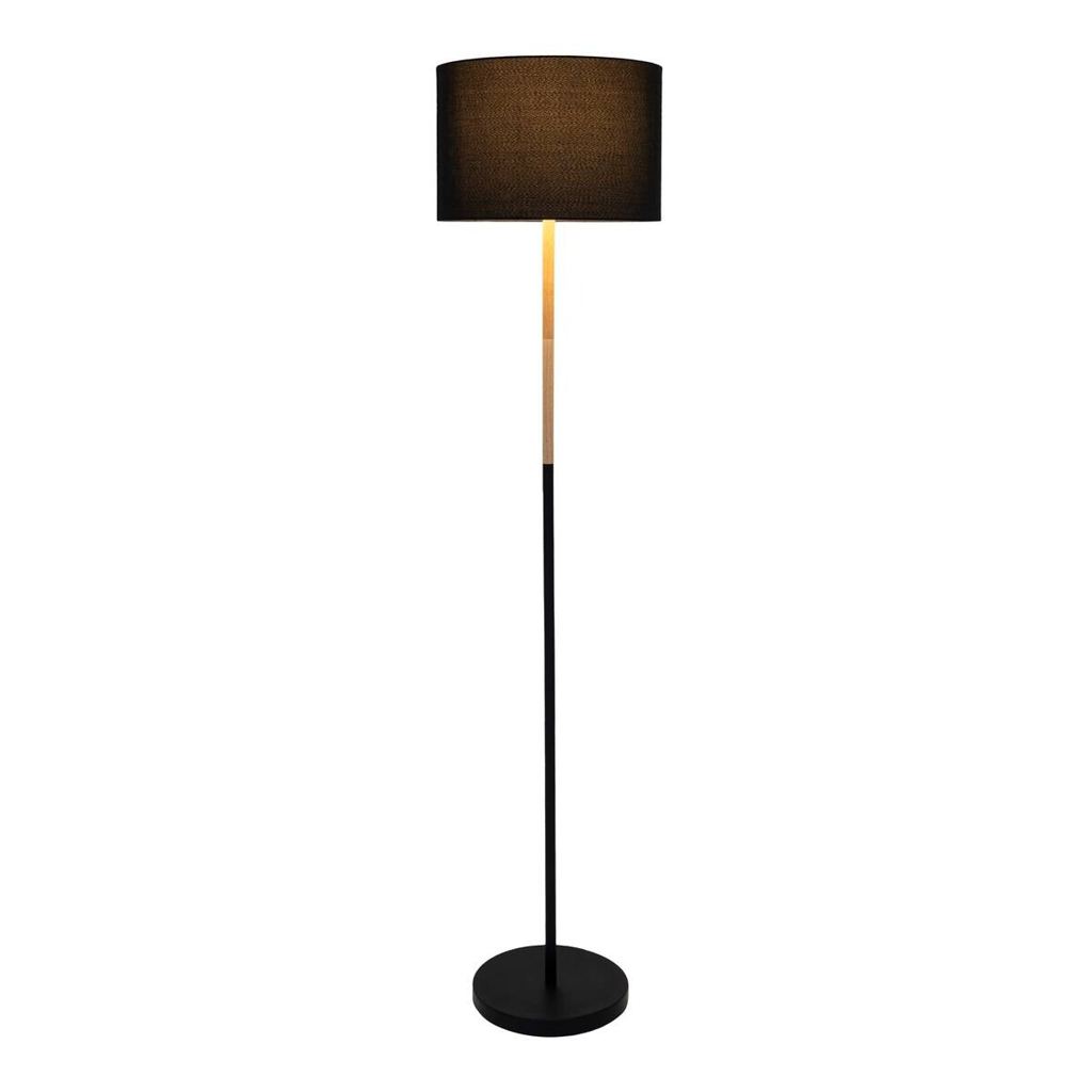 Näve Leuchten Stehlampe Tessile 2088022
schwarz Metall Textil Kunststoff B/H/T: ca. 36x150x36 cm 1 Brennstellen