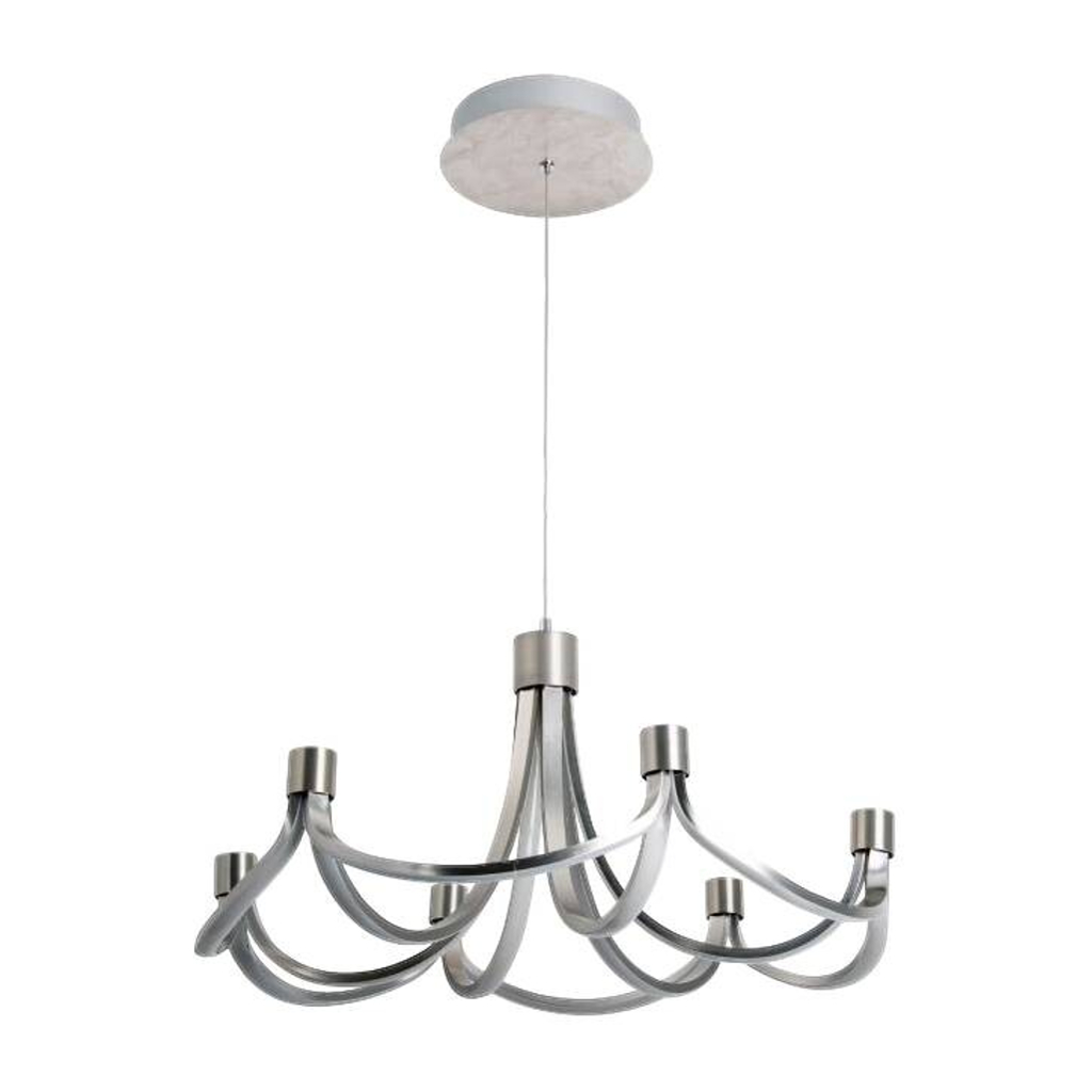 Näve Leuchten LED Pendelleuchte NV6137546
nickel matt Metall B/H/L: ca. 55x150x55 cm 1 Brennstellen