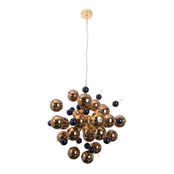 Näve Leuchten Pendelleuchte 7026458
gold Glas Metall B/H/T: ca. 65x150x65 cm G9 10 Brennstellen