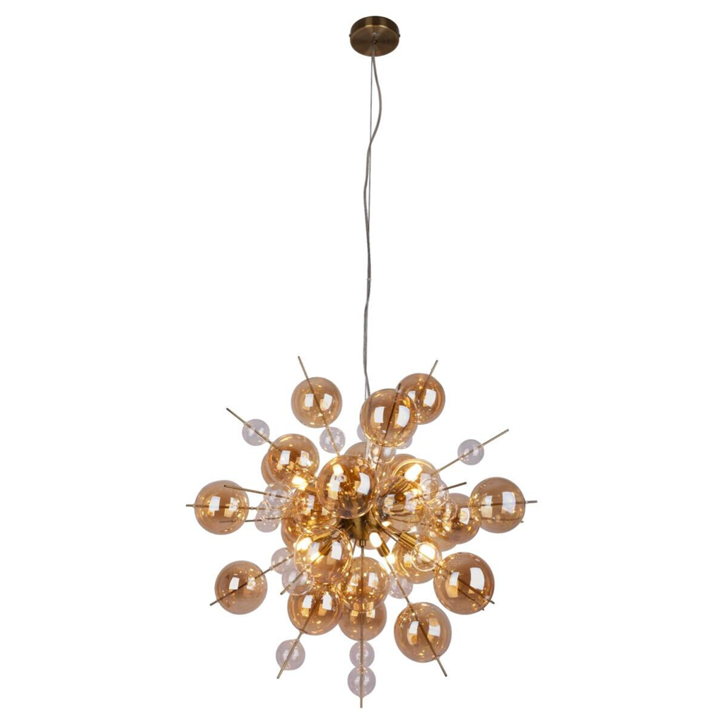 Näve Leuchten Pendelleuchte
amber Glas Metall B/H/T/D: ca. 65x150x65x65 cm G9 10 Brennstellen