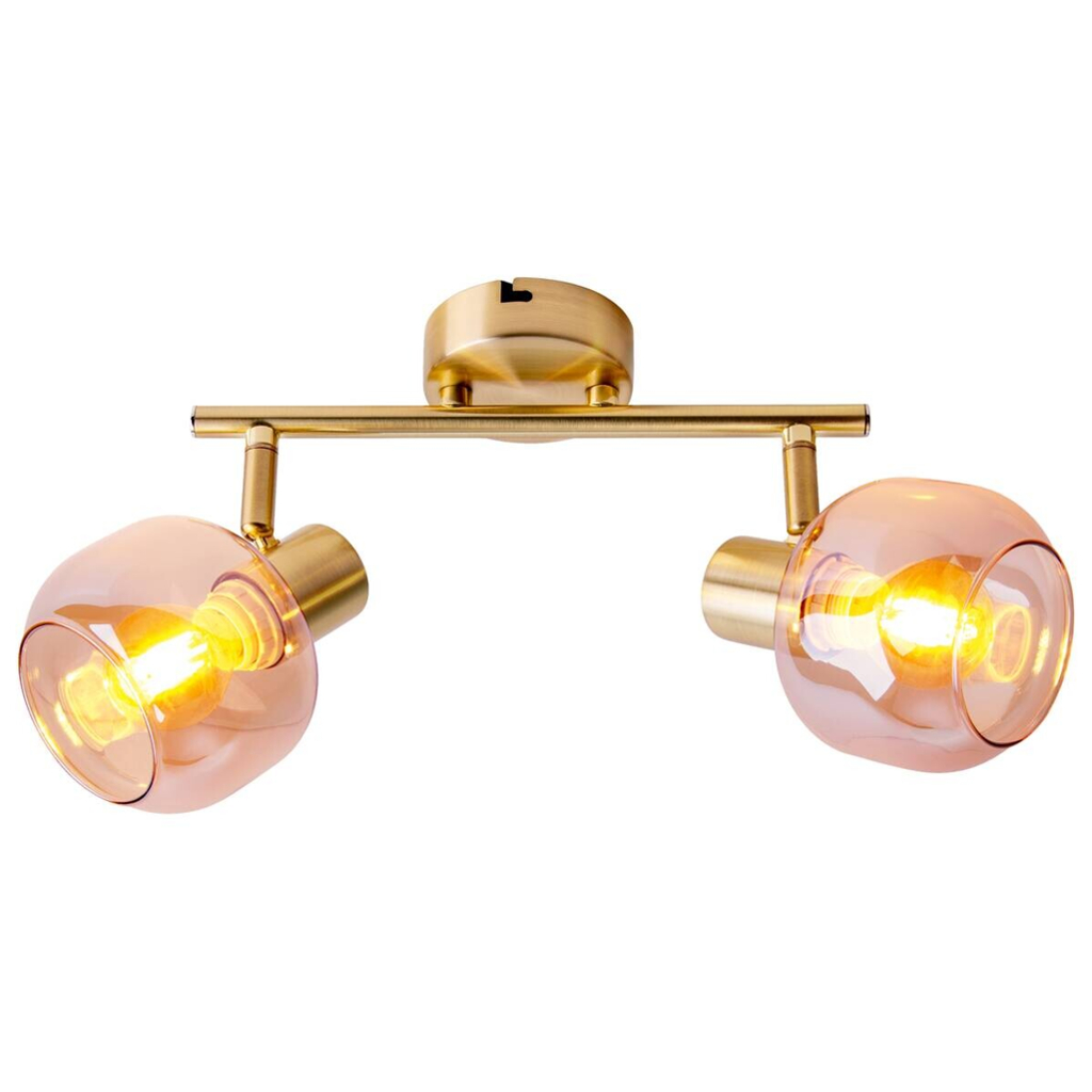 Näve Leuchten Spot gold Glas Metall B/H/T: ca. 40x20x10 cm E14 2 Brennstellen