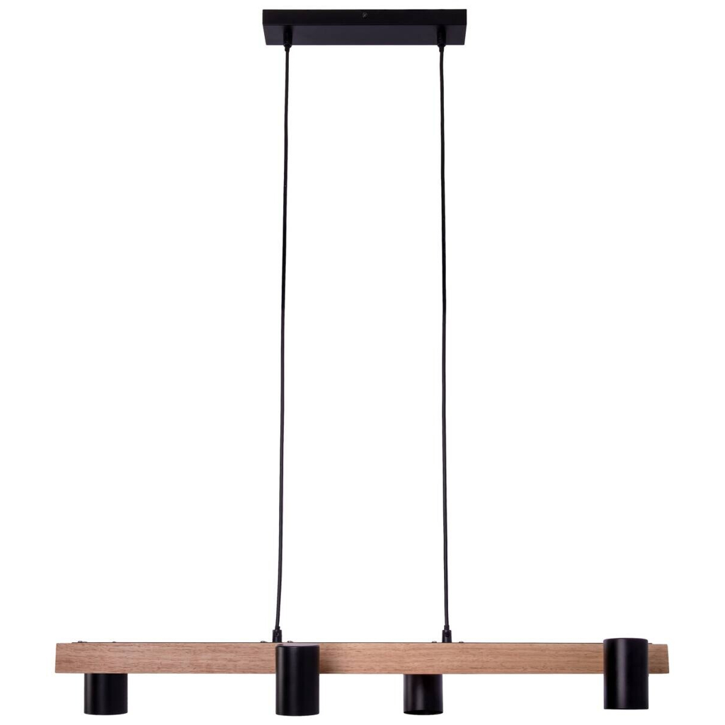 Näve Leuchten Pendelleuchte 7094522
schwarz Holz Metall B/H/T: ca. 24x120x80 cm GU10 4 Brennstellen