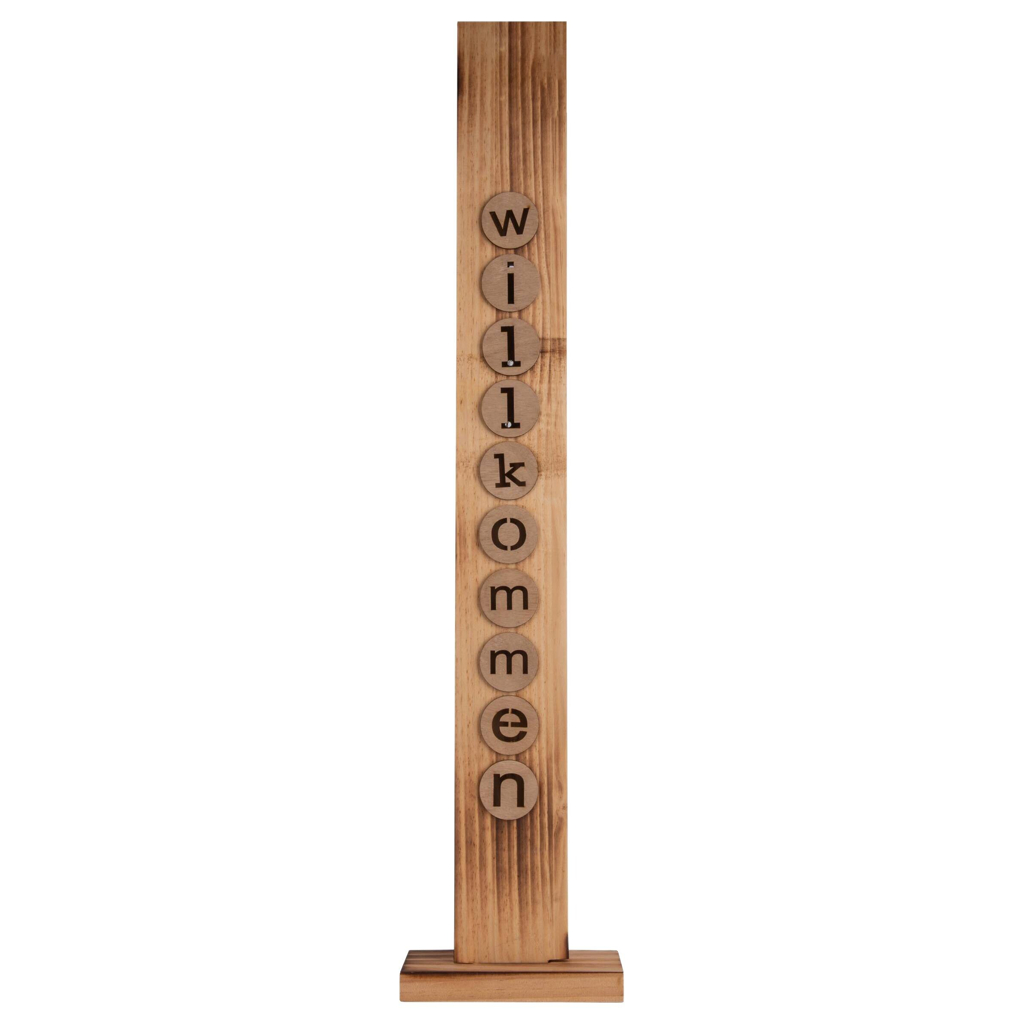 Näve Leuchten LED-Dekoleuchte Willkommen
natur B/H/T: ca. 10x82x18 cm