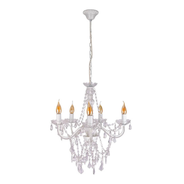 Näve Leuchten Pendelleuchte 8009323
weiß Metall Kunststoff B/H/T: ca. 52x85x52 cm E14 5 Brennstellen