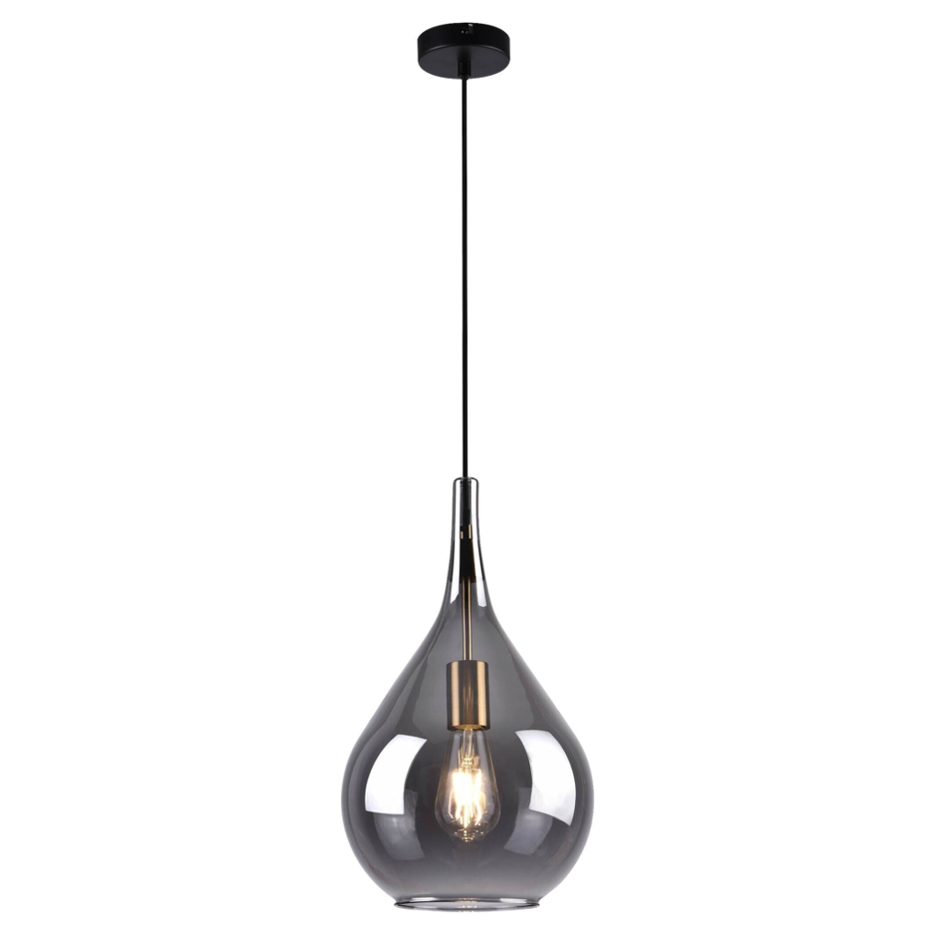 Näve Leuchten Pendelleuchte
schwarz Metall Glas B/H/T/D: ca. 25x150x25x25 cm E27 1 Brennstellen
