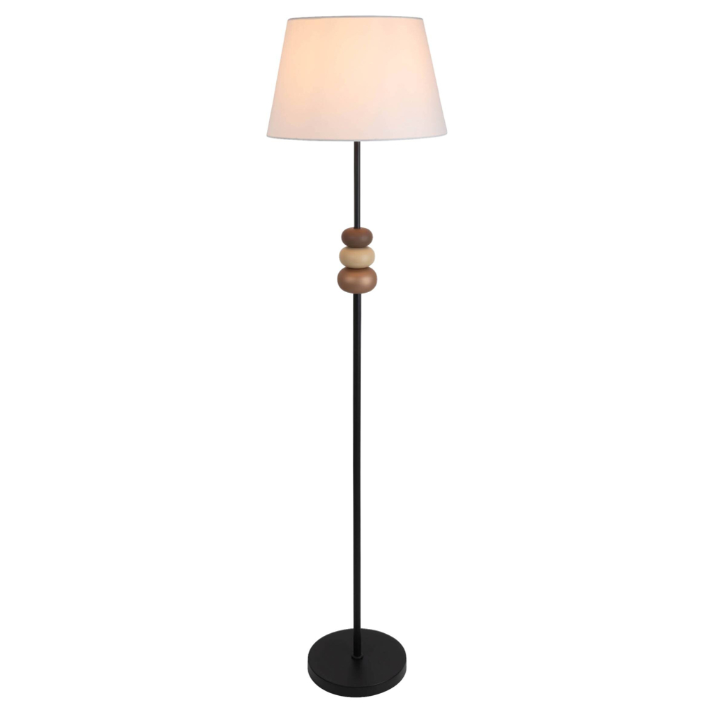 Näve Leuchten Stehlampe
schwarz Metall Textil B/H/T/D: ca. 38x155x38x38 cm E27 1 Brennstellen