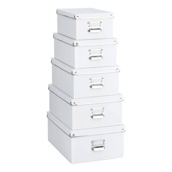 Zeller Aufbewahrungsboxen-Set weiß Metall
