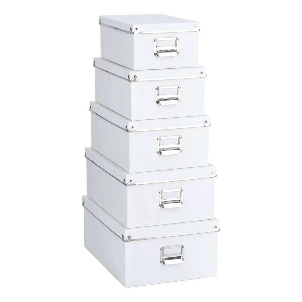 Zeller Aufbewahrungsboxen-Set weiß Metall