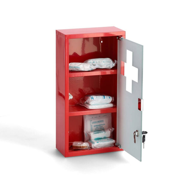 Medizinschrank
rot Metall B/H/L: ca. 12x45x25 cm
