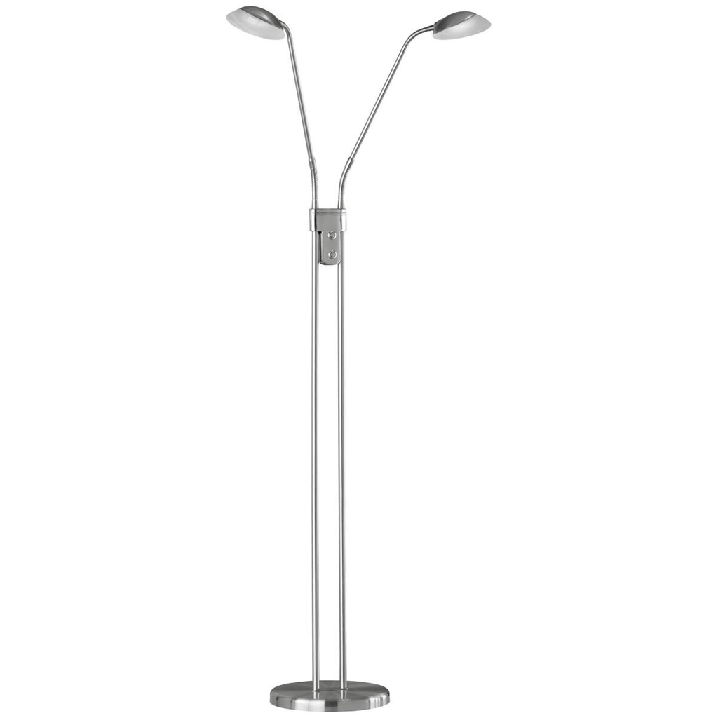 Fischer & Honsel Stehlampe 40074
nickel matt weiß Glas Metall H/D: ca. 160×26 cm 2 Brennstellen