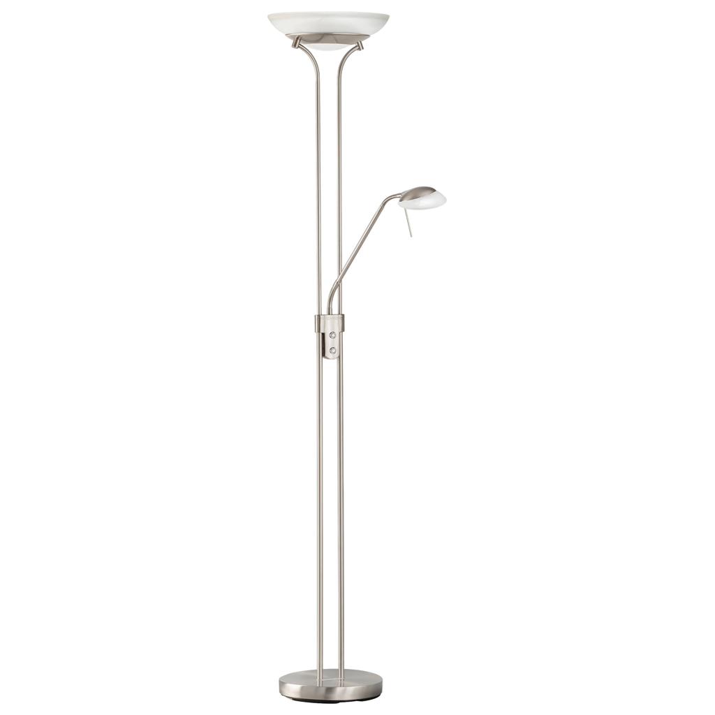 Fischer & Honsel Stehlampe 40075
nickel matt weiß Metall Glas H/D: ca. 182×32 cm 1 Brennstellen