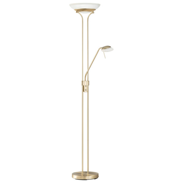 Fischer & Honsel Stehlampe 40145
messing weiß Glas Metall H/D: ca. 182x32 cm 1 Brennstellen