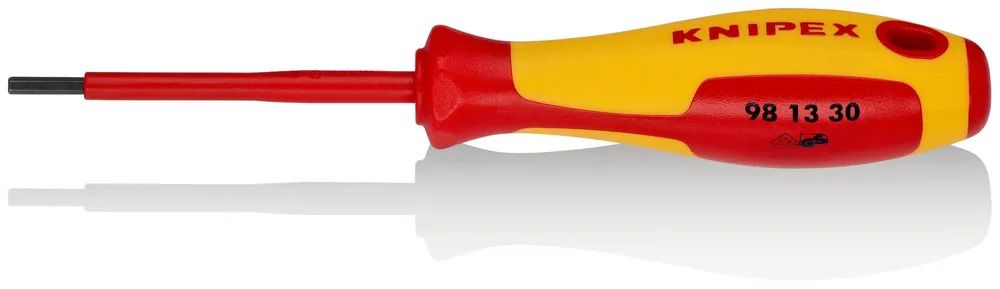 KNIPEX Schraubendreher für Innensechskantschrauben isoliert mit Mehrkomponenten – Hüllen, VDE – geprüft brüniert 182 mm