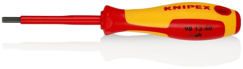 KNIPEX Schraubendreher für Innensechskantschrauben isoliert mit Mehrkomponenten – Hüllen, VDE – geprüft brüniert 182 mm