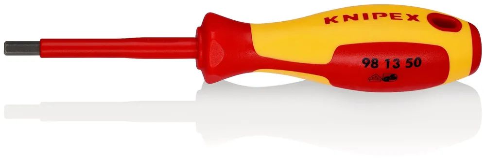 KNIPEX Schraubendreher für Innensechskantschrauben isoliert mit Mehrkomponenten – Hüllen, VDE – geprüft brüniert 187 mm
