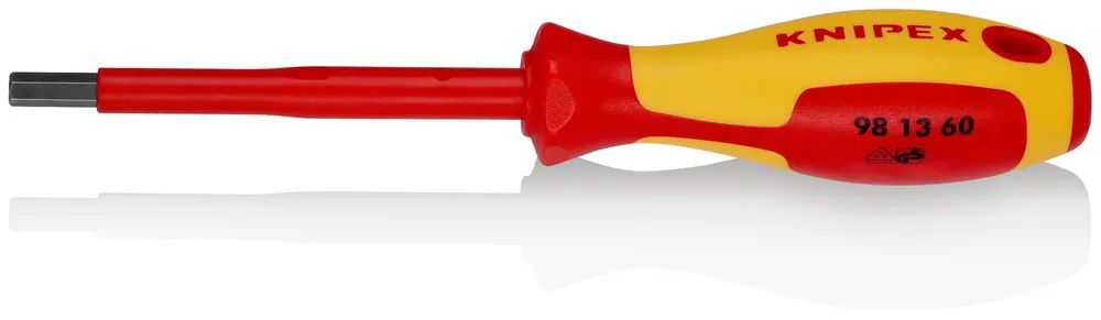 KNIPEX Schraubendreher für Innensechskantschrauben isoliert mit Mehrkomponenten – Hüllen, VDE – geprüft brüniert 212 mm