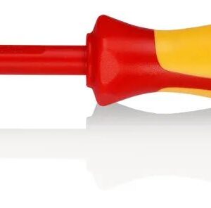 KNIPEX Schraubendreher (Slim) für Kreuzschlitzschrauben Phillips® isolierender Mehrkomponenten – Griff, VDE – geprüft brüniert 212 mm