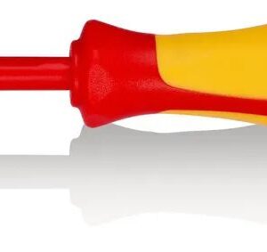 KNIPEX Schraubendreher (Slim) PlusMinus Phillips® isolierender Mehrkomponenten – Griff, VDE – geprüft brüniert 187 mm
