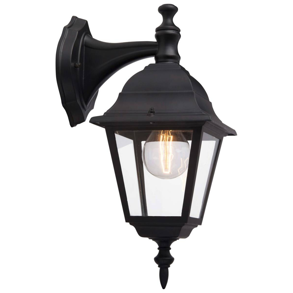 Brilliant Wandleuchte Newport 44282/06
schwarz klar Metall Glas B/H/T: ca. 14,5x34x19,5 cm E27 1 Brennstellen